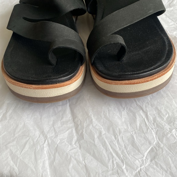 Merrell Slip on Platform Leather Sandals Size 10 Black